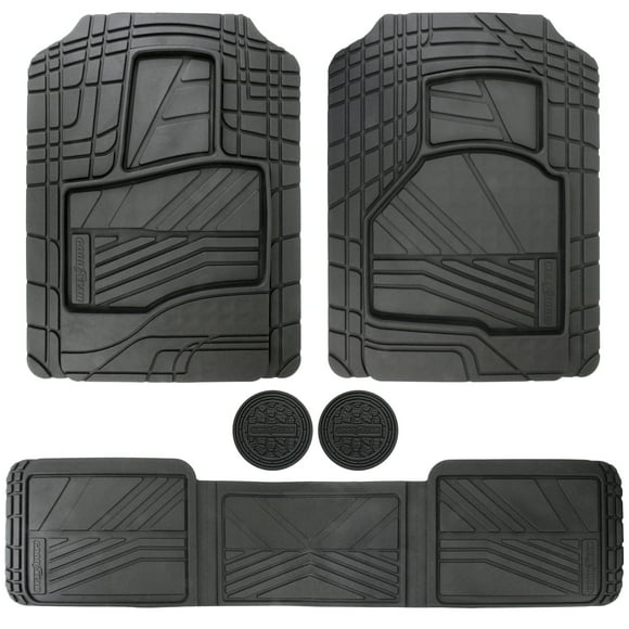 Goodyear 5-Piece Universal Custom Fit All Weather Protection Rubber Floor Mats  Black