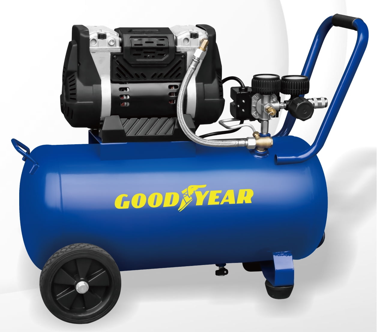 Goodyear. 8 Gallon Quiet. Oil-Free Horizontal Air Compressor