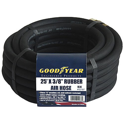 Shop Goodyear Air Hose 12187 Black Rubber Air Hose 25 x 3/8 Weather Oil