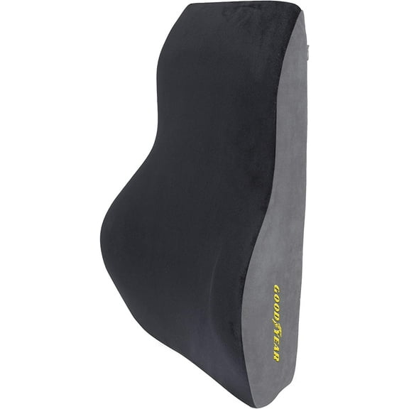 Goodyear Back Support Pillow for Car or Office Chair, Pure Memory Foam Cushion, Designed for Posture Improvement and Prolonged Comfort