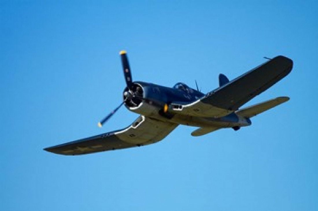 Goodyear Corsair FG-1D whispering death fighter bomber Canvas Art - David Wall DanitaDelimont (26 x 18)