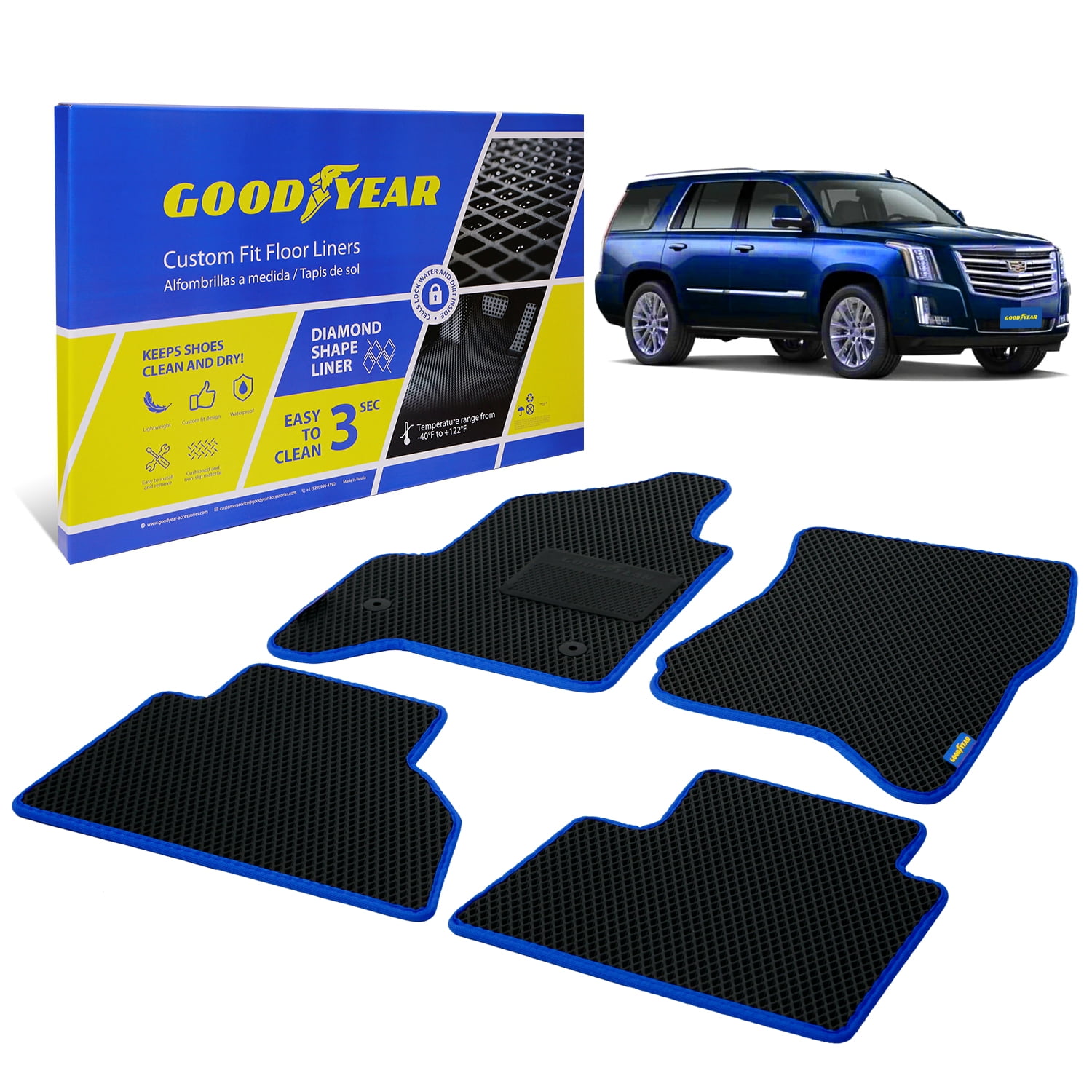 Goodyear Custom Fit Car Floor Liners for Cadillac Escalade 20152020
