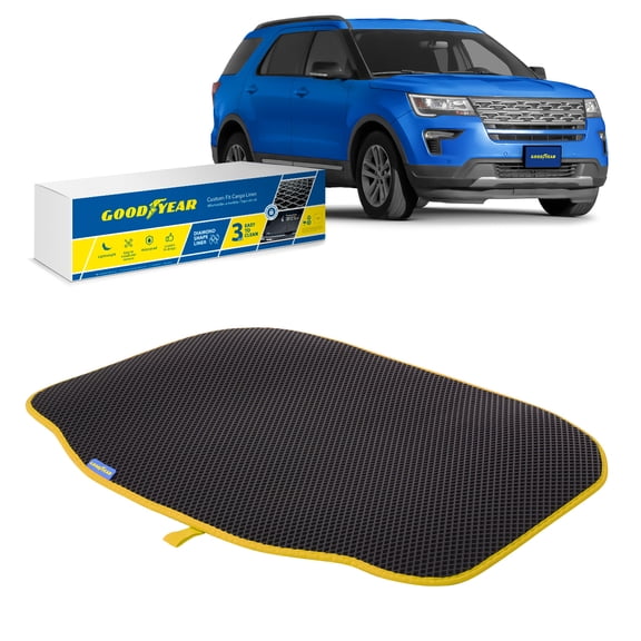 Goodyear Custom Fit Cargo Mat Liner for Ford Explorer 2011-2019 - Heavy Duty Trunk Liner, Dimond Shape, Luggage with Waterproof, Liquid & Dirt Trapping Technology - Anti-Slip Cargo Liner-GY006344