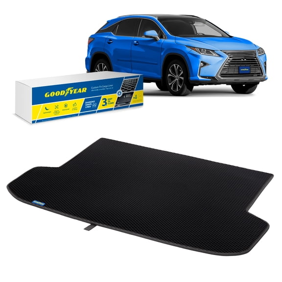 Goodyear Custom Fit Cargo Mat Liner for Lexus RX 2016-2021 - Heavy Duty Trunk Liner Dimond Shape Luggage with Waterproof Liquid  Dirt Trapping Technology - Anti-Slip Cargo Liner- GY004529