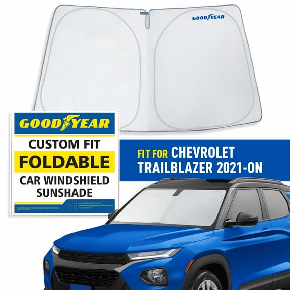 Goodyear Foldable Windshield SunShade for Chevrolet (Chevy) TrailBlazer 2021-2025, SUV car accessories, Sunshade Cover, Sun Shade Car Windshield, Window Sun Blocker - GY008212