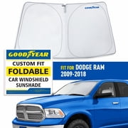 Goodyear Foldable Windshield SunShade for Dodge Ram 1500 2009-2018, Truck car accessories, Sunshade Cover, Sun Shade Car Windshield, Window Sun Blocker - GY008243