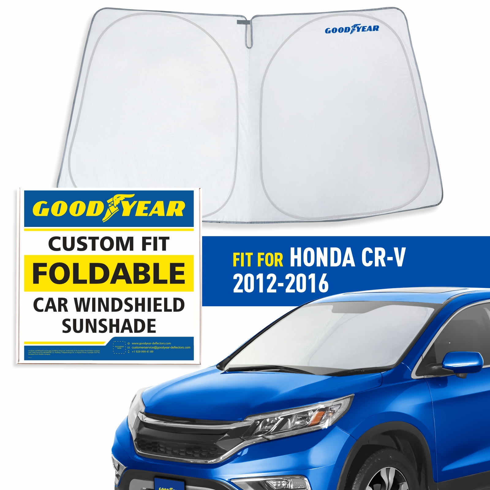 Goodyear Foldable Windshield SunShade for Honda CR-V (CRV) 2012-2016, SUV car accessories, Sunshade Cover, Sun Shade Car Windshield, Window Sun Blocker - GY008282