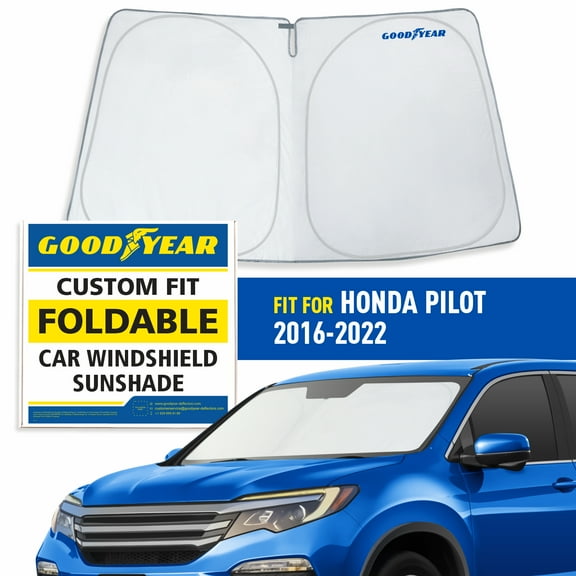 Goodyear Foldable Windshield SunShade for Honda Pilot 2016-2022, SUV car accessories, Sunshade Cover, Sun Shade Car Windshield, Window Sun Blocker - GY008342