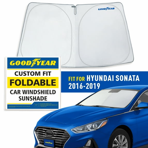 Goodyear Foldable Windshield Sunshade for Hyundai Sonata 2016-2019, Car Accessories, Sunshade Cover, Sun Shade Car Windshield, Window Sun Blocker - GY008273