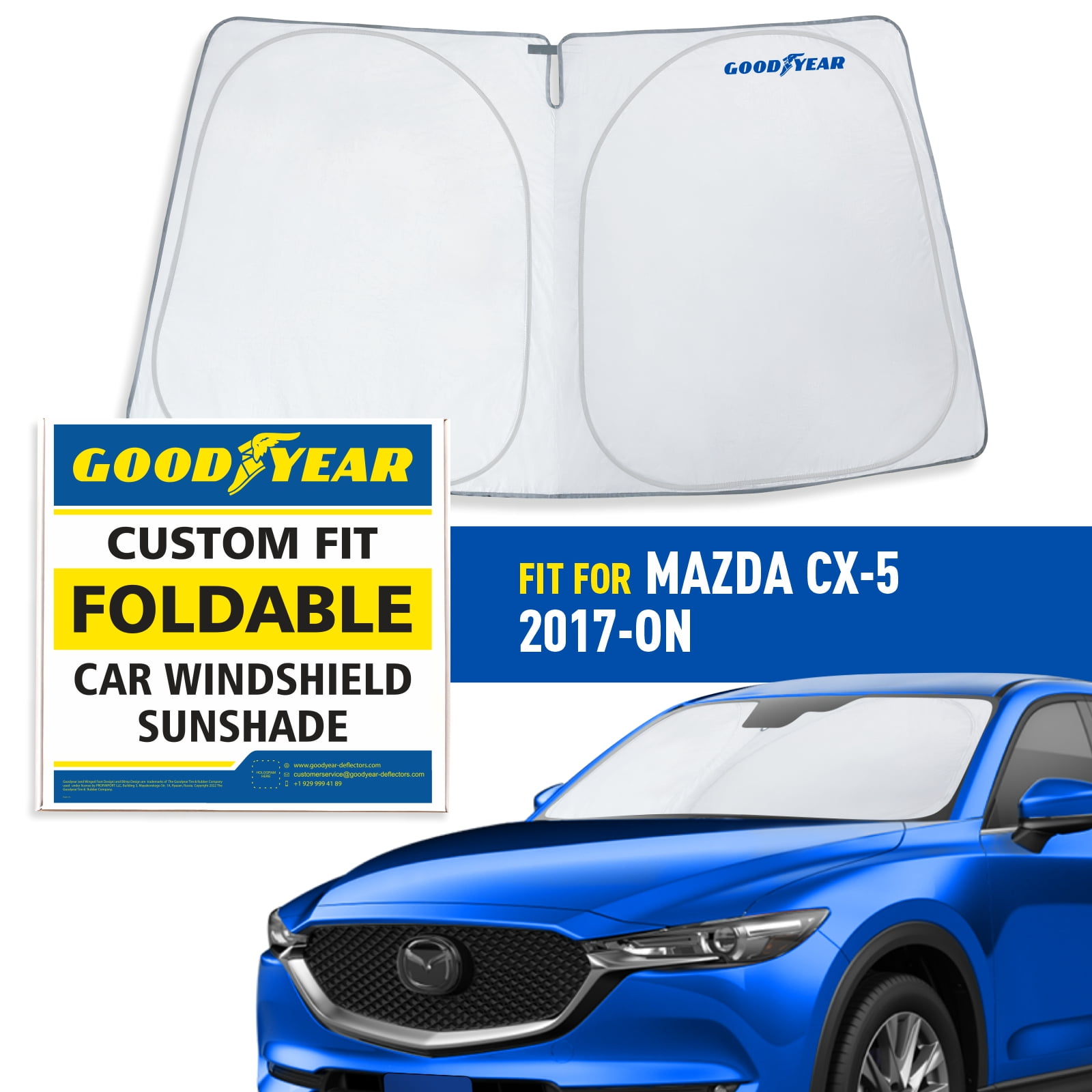 Goodyear Foldable Windshield Sun Shade for Mazda CX 5 2017 2024