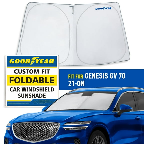 Goodyear Foldable Windshield SunShade for Genesis GV 70 2021-2025, SUV car accessories, Sunshade Cover, Sun Shade Car Windshield, Window Sun Blocker - GY008374