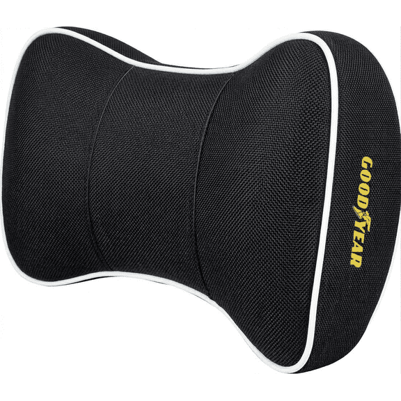 Goodyear Car Neck Pillow, Ergonomic Memory Foam Headrest Support, Black