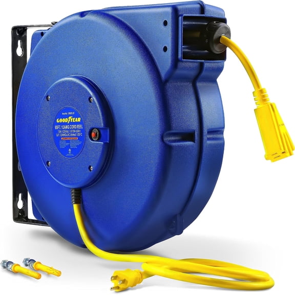 Goodyear Heavy-Duty Retractable Extension Cord Reel