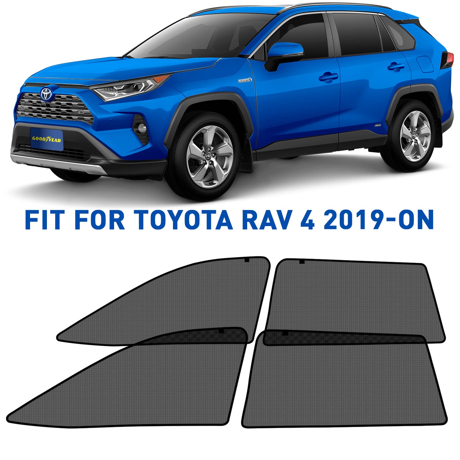 Goodyear Car Window Sunshade for Toyota RAV4 20192022, 4pcs
