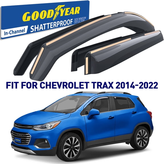 Goodyear Shatterproof in-Channel Window Deflectors for Chevrolet (Chevy) Trax 2014-2022/Buick Encore 2013-2022, Rain Guards, Window Visors for Cars, Vent Deflector, Car Accessories, 4pcs - GY003439LP