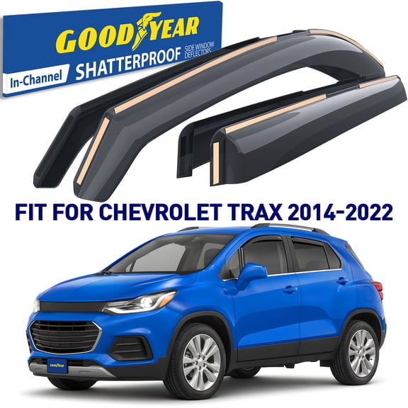 Goodyear Shatterproof in-Channel Window Deflectors for Chevrolet (Chevy) Trax 2014-2022/Buick Encore 2013-2022, Rain Guards, Window Visors for Cars, Vent Deflector, Car Accessories, 4pcs - GY003439LP