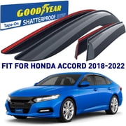 Goodyear Shatterproof Window Deflectors for Honda Accord 2018-2022, Tape-on Rain Guards, Window Visors, Vent Deflector Visor,Car Accessories,4 pcs. - GY008613