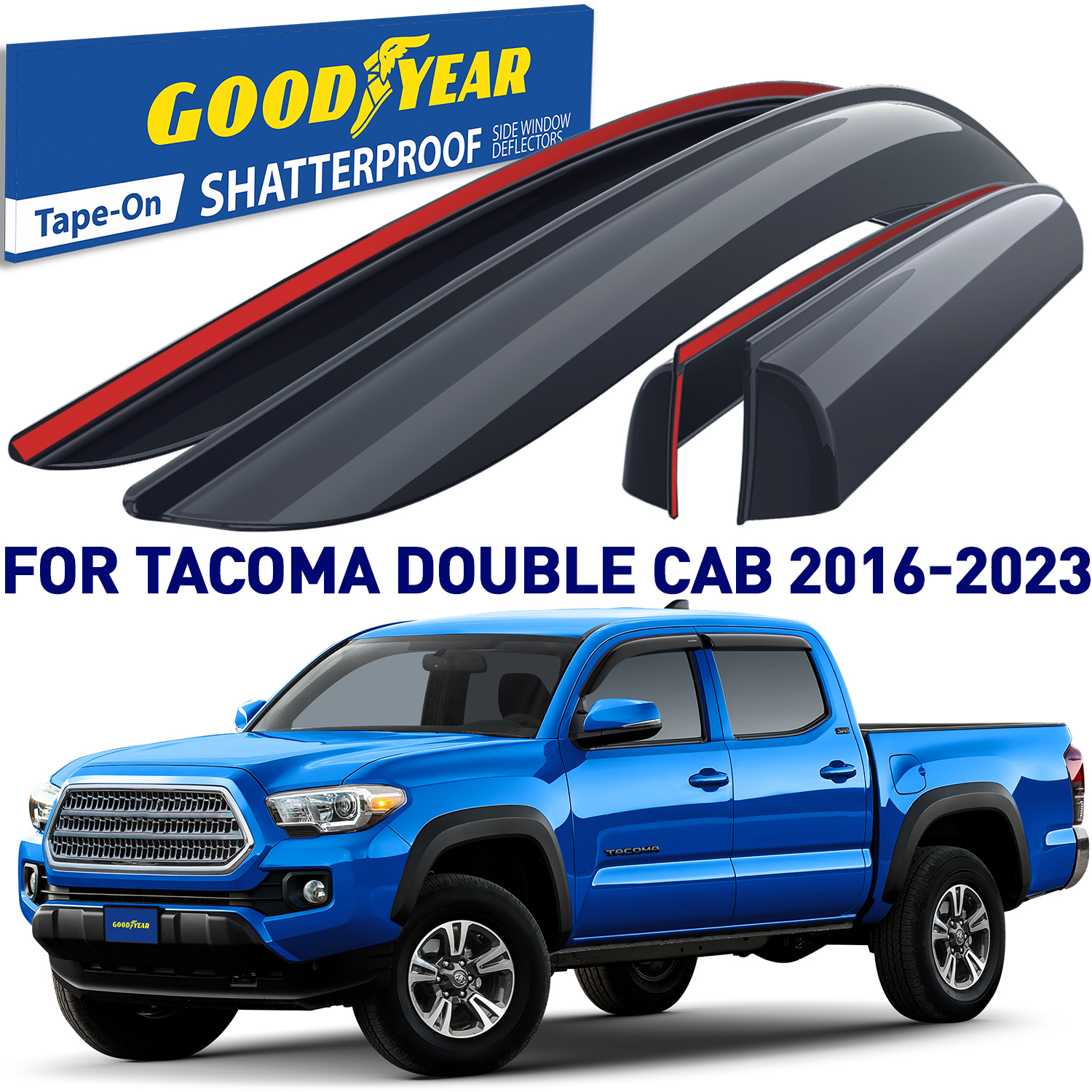 Goodyear Shatterproof Window Deflectors for Toyota 20162023