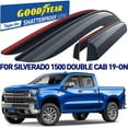 thumbnail image 1 of Goodyear Shatterproof Window Deflectors for Trucks Chevrolet (Chevy) Silverado/GMC Sierra 2019-2025 Double Cab, Tape-on Rain Guards, Vent Deflector, Vent Visor, Truck Accessories, 4pcs-GY003220LPf2, 1 of 8