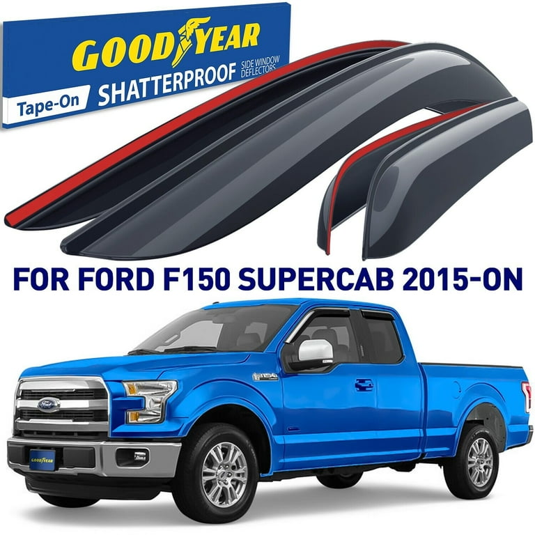 Goodyear Shatterproof Window Deflectors for Trucks Ford F150 2015
