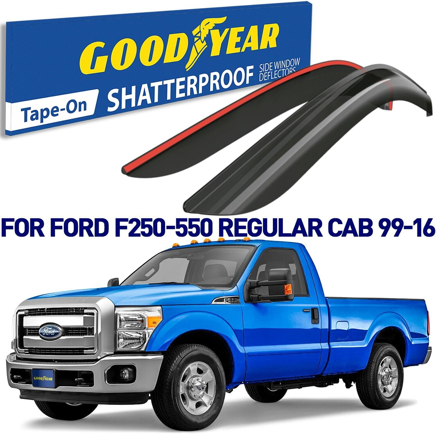 Goodyear Shatterproof Window Deflectors for Trucks Ford F250 to F750 ...