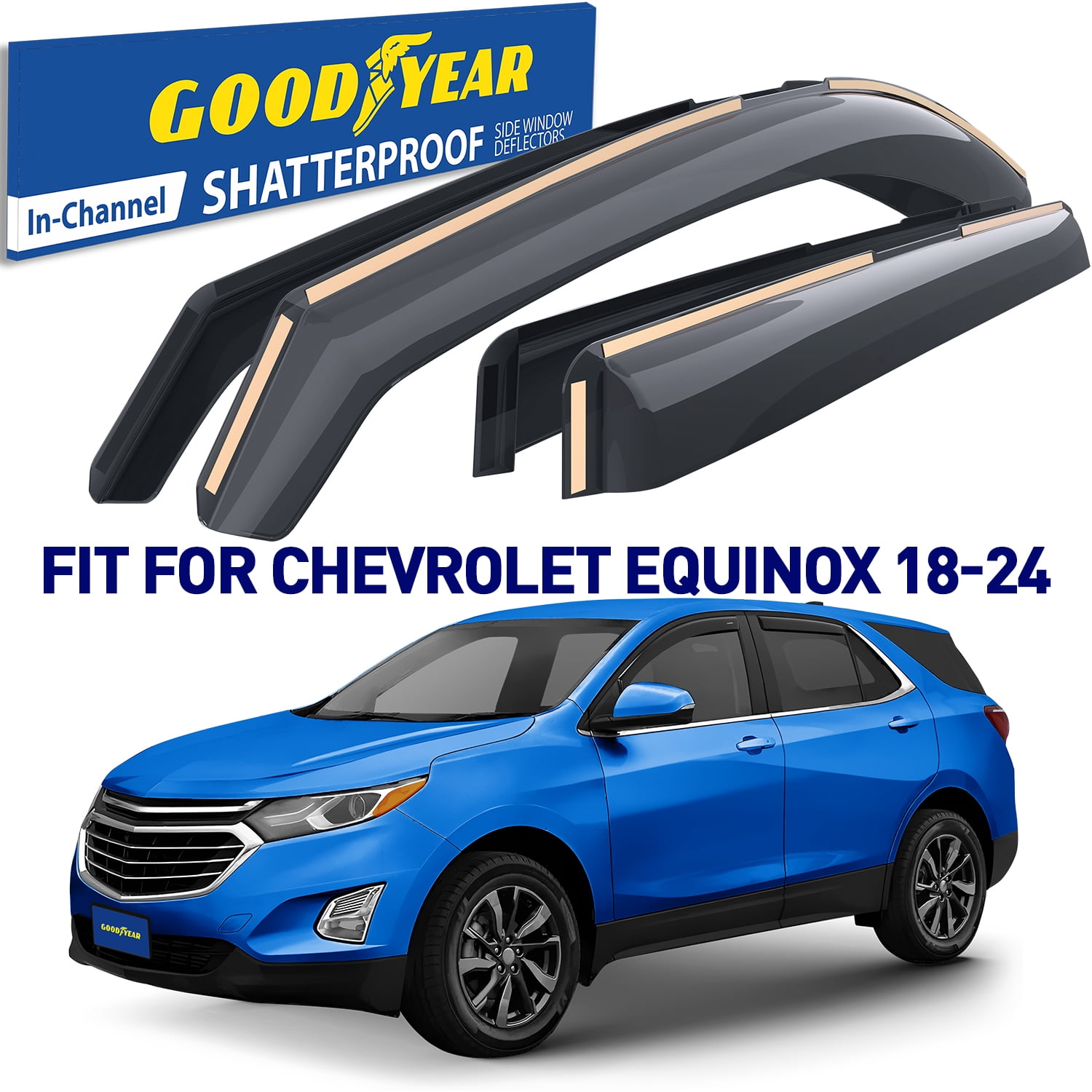 Goodyear Wind Shades for Chevy Equinox 2018 2024 Shatterproof Window Deflectors 4 pcs GY003443LP Walmart