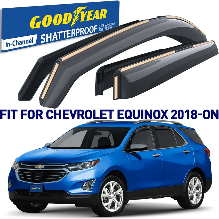 Goodyear Shatterproof in-Channel Window Deflectors for Chevrolet (Chevy)  Equinox 2018-2024, Rain Guards, Window Visors for Cars, Vent Deflector, Car