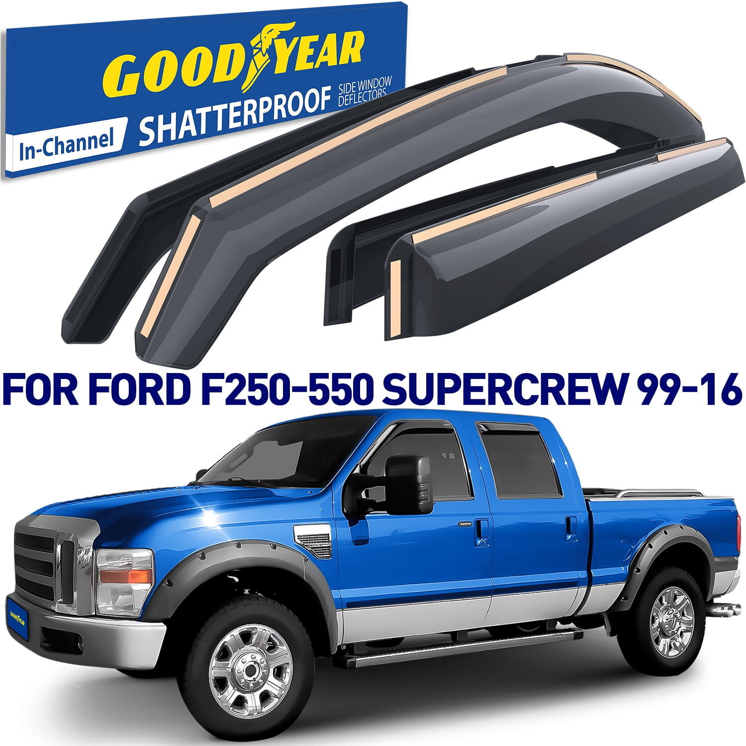 Window Rain Guards For 1999 2016 Ford F250 F350 F450