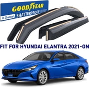 Goodyear In-Channel Window Deflectors for Hyundai Elantra 2021-2026, Rain Guards and Vent Visors, 4-Piece Set with Bonus License Plate Frames, GY003475