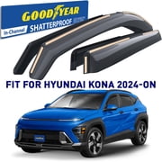 Goodyear Shatterproof in-Channel Window Deflectors for Hyundai Kona 2024-2026, Rain Guards, Window Visors for Cars, Vent Deflector, Car Accessories, 4 pcs - GY008074
