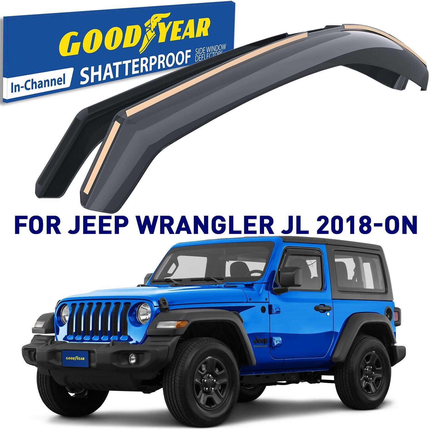 Goodyear Shatterproof inChannel Window Deflectors for Jeep Wrangler
