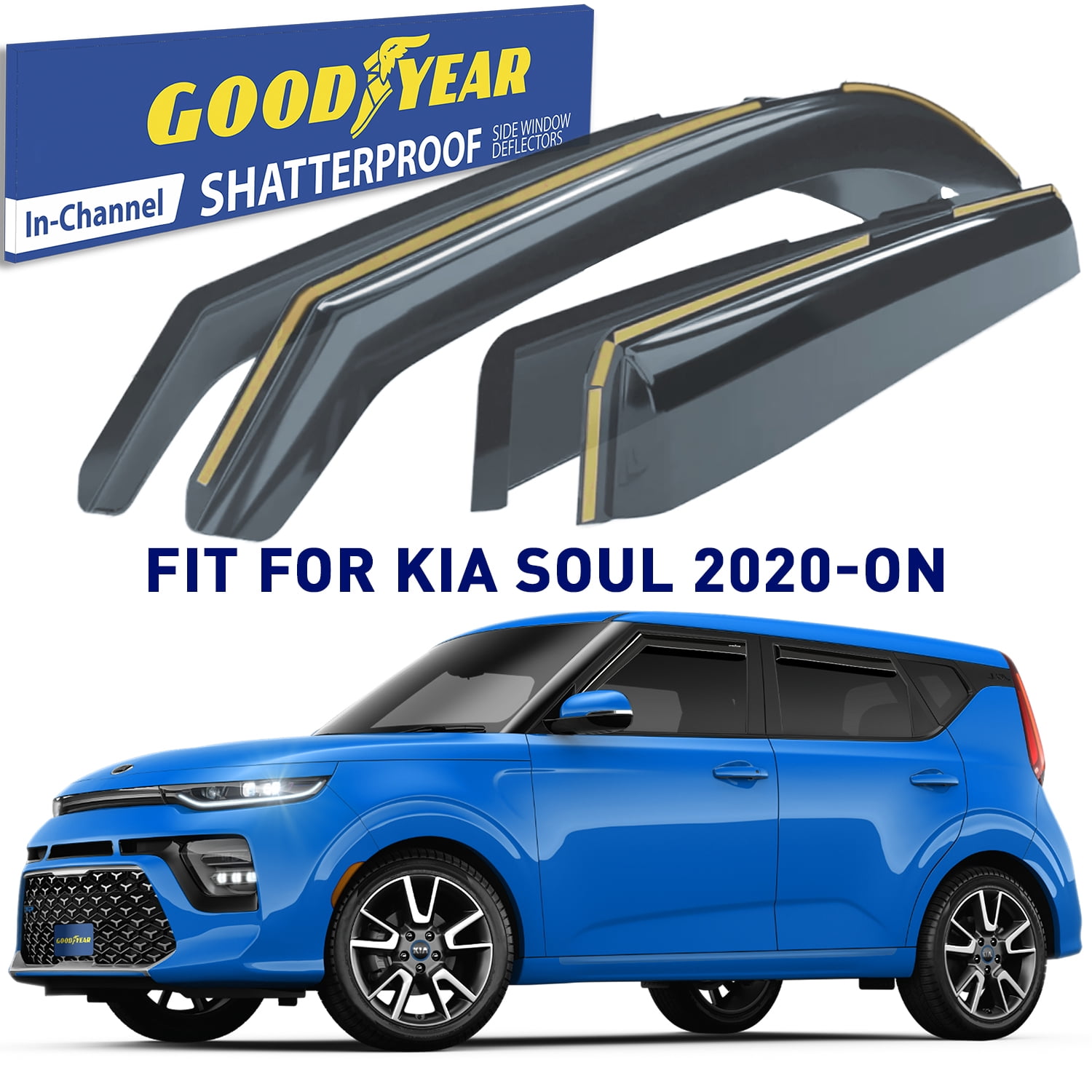 Goodyear Shatterproof in-Channel Window Deflectors for Kia Soul