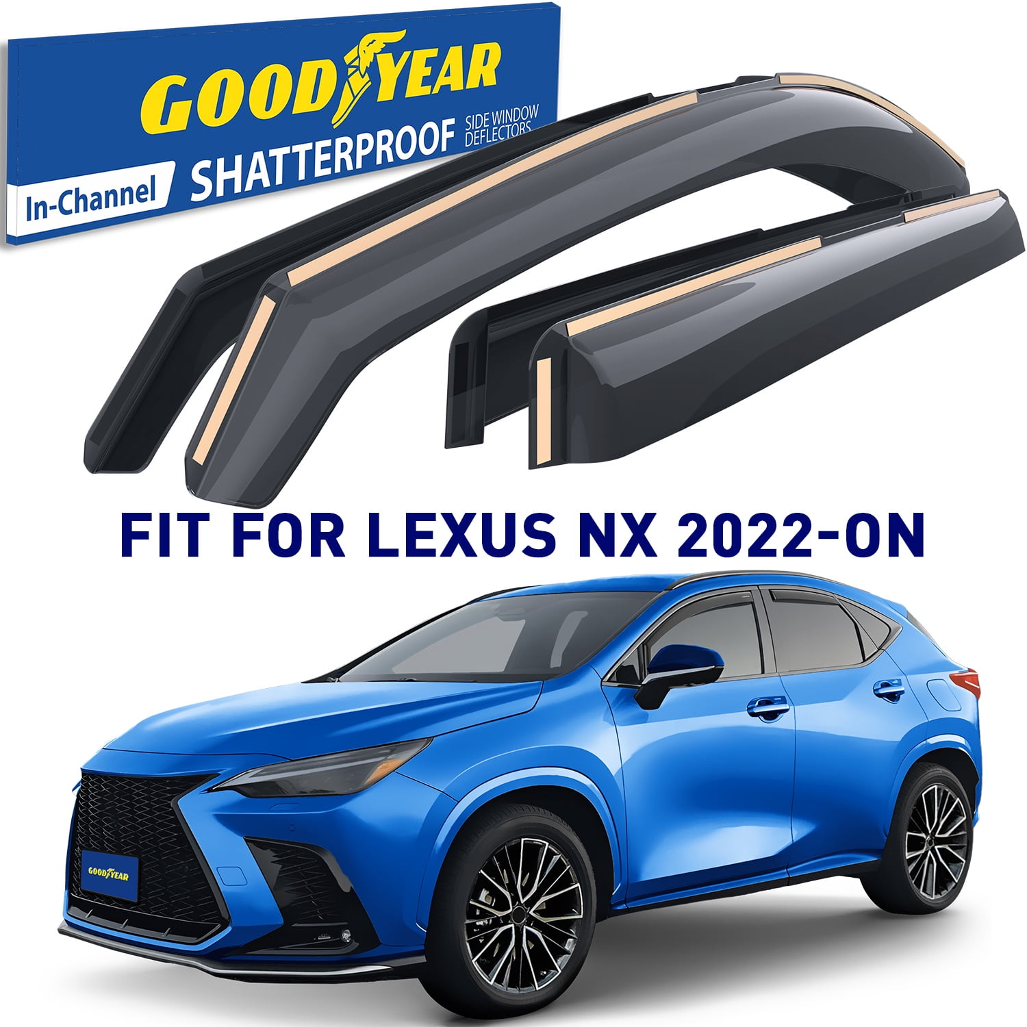 Goodyear Shatterproof in-Channel Window Deflectors for Lexus NX 2022 ...