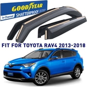 Goodyear Shatterproof In-Channel Window Deflectors for Toyota RAV4 2013-2018, Rain Guards, Window Visors for Cars, Vent Deflector, Car Accessories, 4 pcs - GY003486