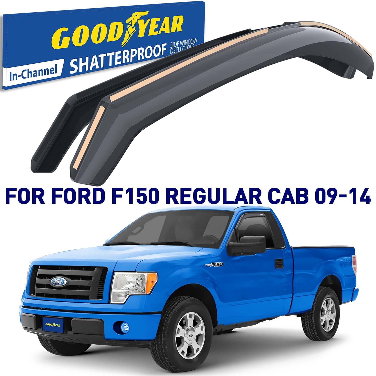 Goodyear Shatterproof inChannel Window Deflectors for Trucks Ford F150
