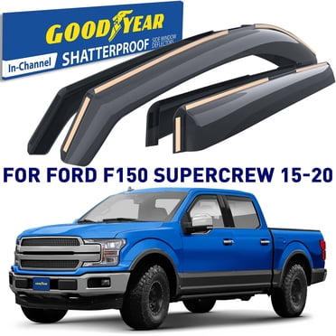 Smoke Window Deflectors For 2009-2014 Ford F150 Super Crew Cab – 4pc Rain Guard, Vent Visor, Galaxymotoinc