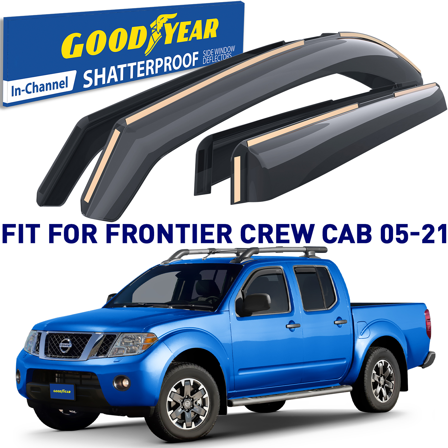 Goodyear Shatterproof inChannel Window Deflectors for Trucks Nissan
