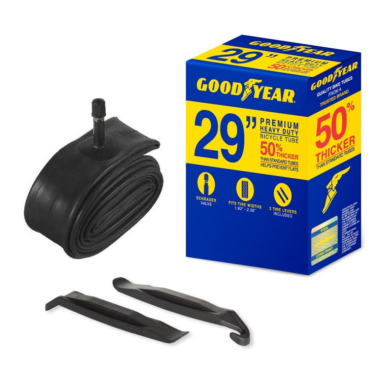 Goodyear Tires 29 in. x 1.9 in. 2.3 In. Heavy Duty Bike Tube Black Standard Schrader Valve