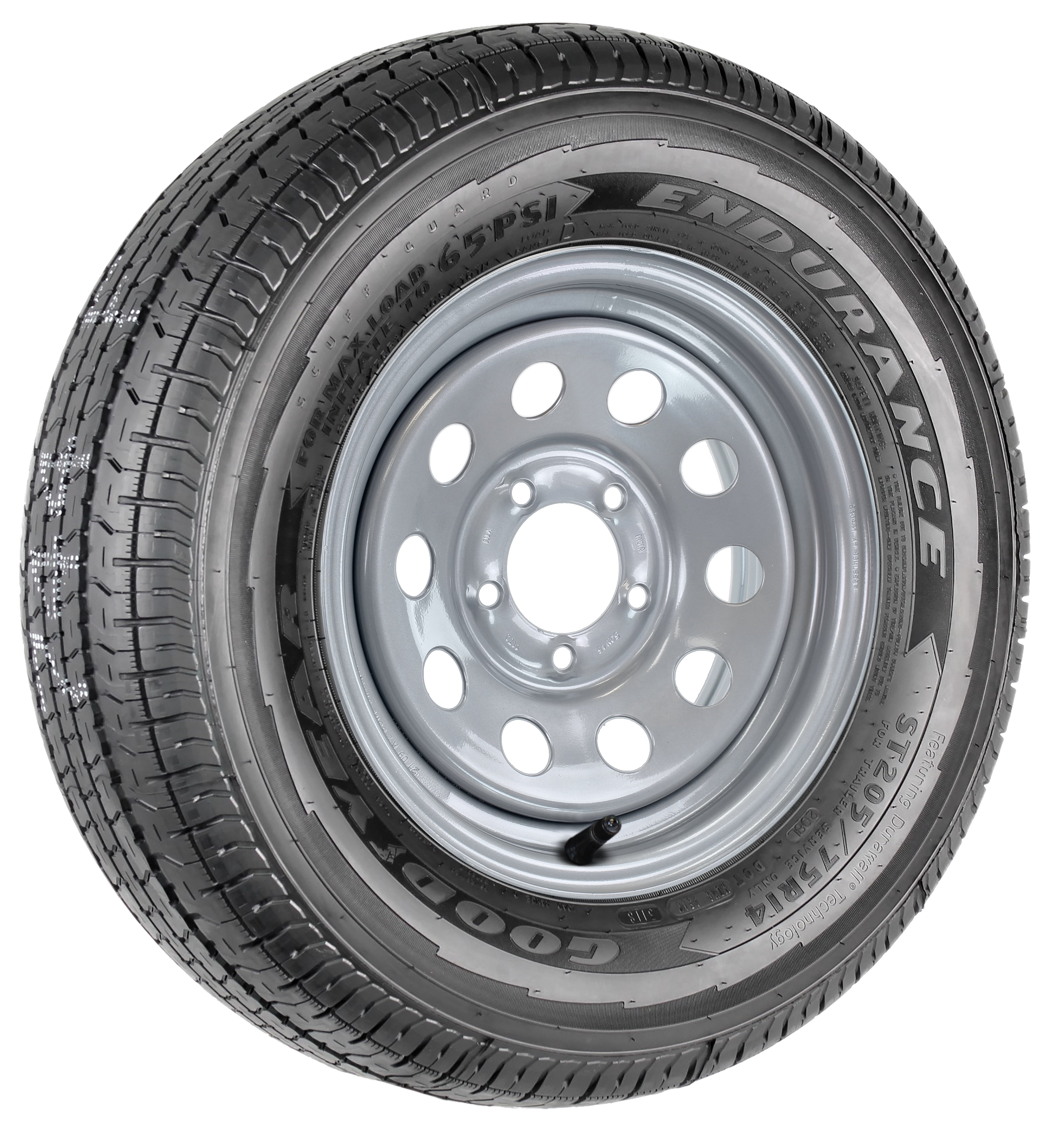 Trailer Tire Fits Goodyear Endurance ST205 75R14 205 75R14 LRD On Goodyear Trailer Tire Endurance ST205 75R14 205 75R14 LRD On Silver Modular Rim 5 Lug E4cfb3d7 3107 426d 96dd 