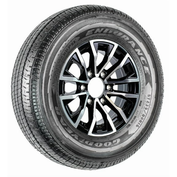 eCustomrim Aluminum Rim Fits Goodyear Tire ST235/80R16 Load Range E 16X6 6-5.5 Edge Black