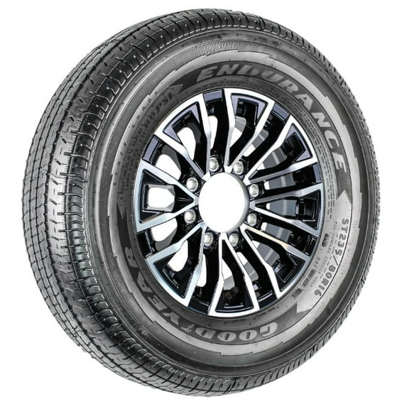 eCustomrim Aluminum Rim Fits Goodyear Tire ST235/80R16 Load Range E 16X6 8-6.5 Edge Black