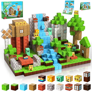 Magnetic Blocks-100PCS Magnetic Building Blocks Magnet Cube Toys Stacking, Build Forest World Set, STEM Montessori Sensory Toys for Kids Boys Girls Age 3 4 5 6 7 8 9 10 Birthday Gifts