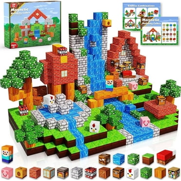 Annexfun Magnetic Blocks |100PCS Magnetic Building Cube Game, Constructions Toys for Boys & Girls Age 3-4, 5 6 7 8 9 10, STEM Montessori Stacking Toy, Sensory Tiles Building Birthday for Toddlers