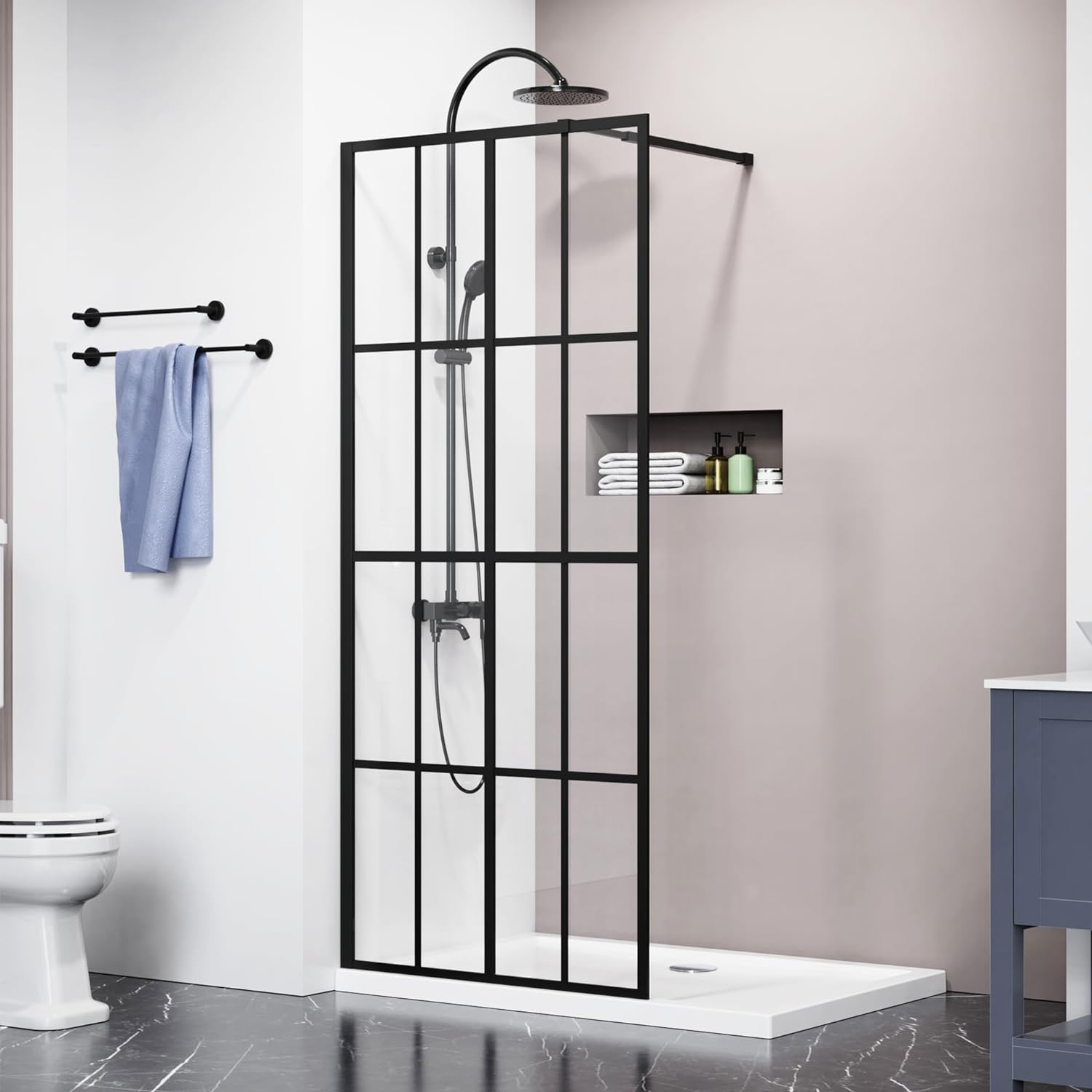 Gaia 34 in. x 78 in. Glass Shower Panel - Single Fixed Panel - Walmart.com