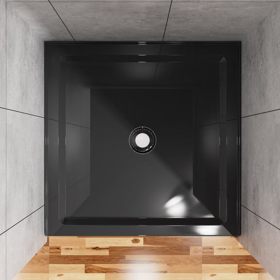 Goodyo 36"x36" Shower Base 3.5, Black, Classic, for Bathroom, Installation simple