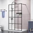 thumbnail image 1 of Goodyo 46" X 72" Shower Door Fixed Walk-in Tempered Glass Shower Screen,  Black Finish Aluminum Framed, 1 of 7