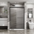 thumbnail image 1 of Goodyo Double Sliding Glass Shower Door - 48" W x 72" H Aluminum Frame with SGCC Tempered Glass, Stainless Steel Hardware, Matte Black Finish, Reversible Sliding Design for Easy Installation, 1 of 7