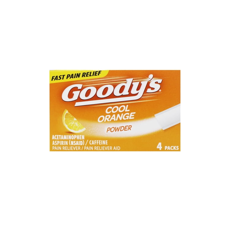 Goody's Cool Orange Pain Relief Powder Packs Acetaminophen Aspirin
