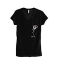thumbnail image 1 of Gooey Pizza Slice Women's Fashion Relaxed V-Neck T-Shirt Tee Heather Black Small, 1 of 5