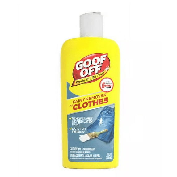 Goof Off 8 oz. Paint Remover for Clothes - Removes Wet or Dried Latex Paint